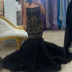 Elegant Black Beaded Dress